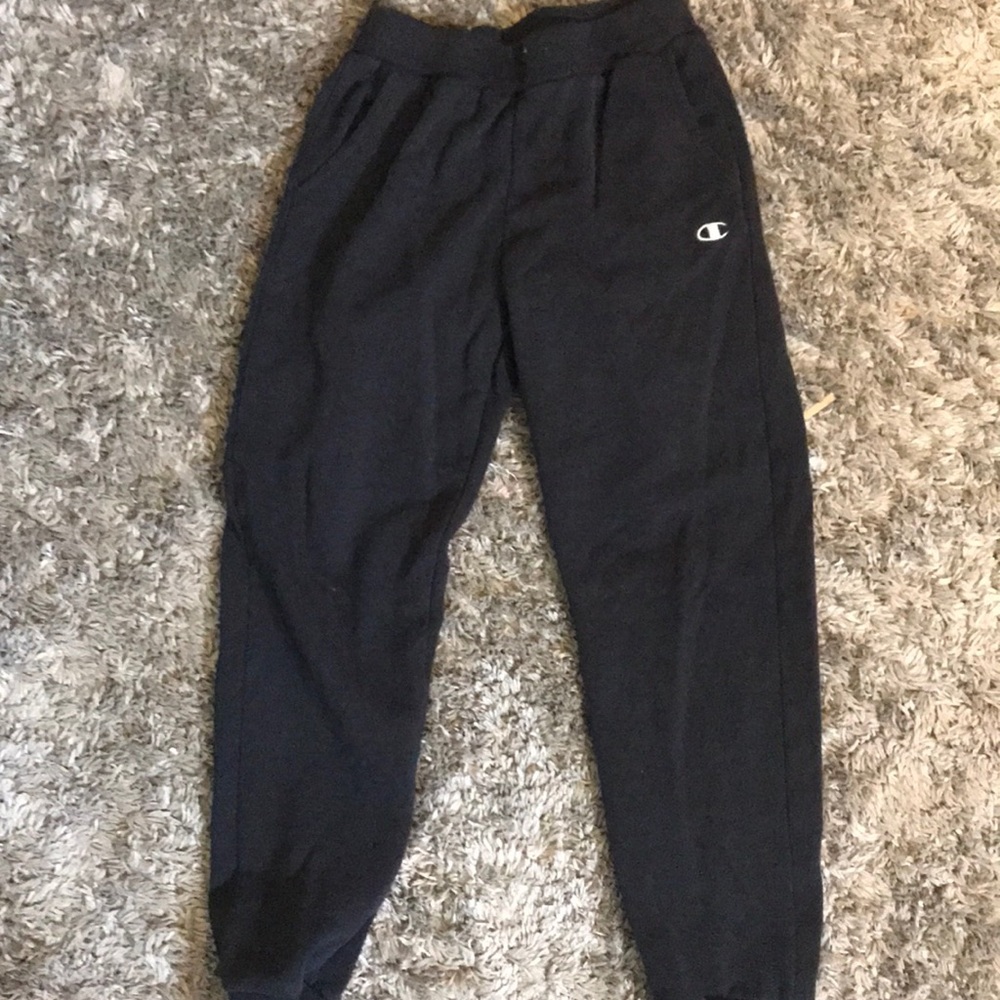 Boys medium Champions black sweats 36” long